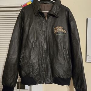 Vintage 90s Planet Hollywood - San Antonio - 2XL Reversible Leather Jacket